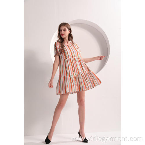 Tiered Summer Dress Women's Striped Tiered Summer Dress Supplier